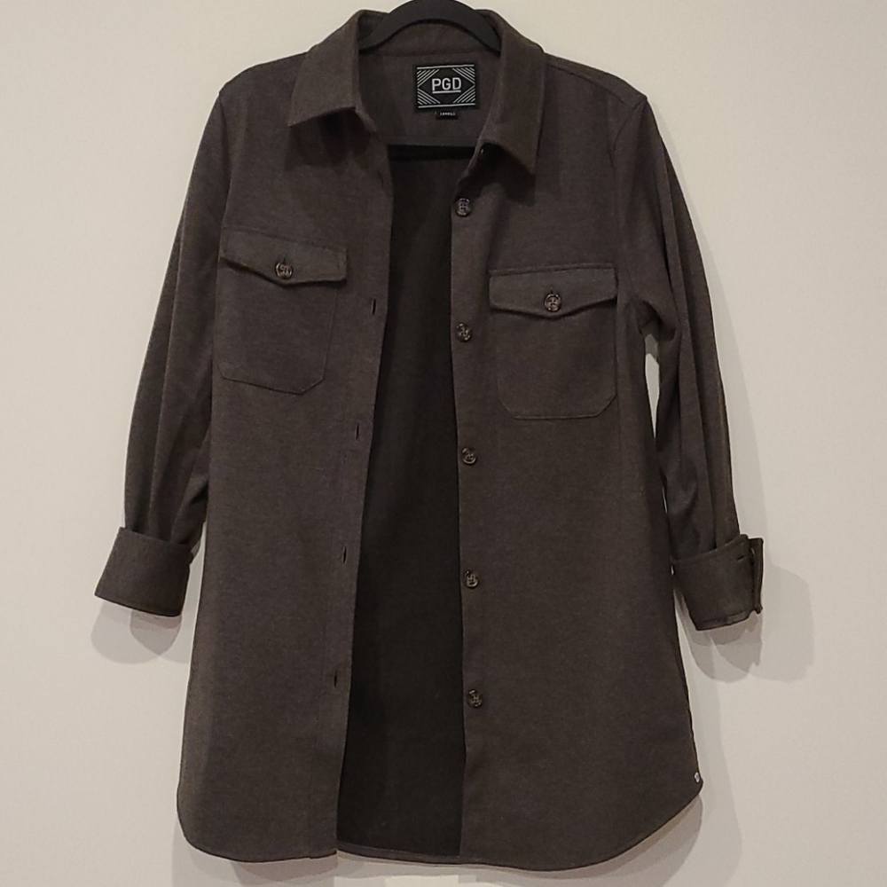 Charcoal grey shirt jacket